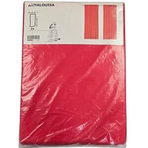 Ikea Annalouisa Curtains Cotton Red Orange 57x98 Pair 304.108.35 13867